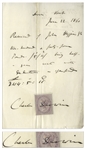 Charles Darwin Autograph Letter Signed From 1860, Just Weeks After On the Origin of Species Was Published -- Rare as Also Signed With His Full Name Charles Darwin